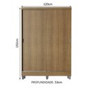 Ver imagem 3 de Guarda-Roupa Solteiro Madesa Luke 2 Portas de Correr de Madeira com Pés Rustic Cor:Rustic