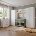Ver imagem 1 de Quarto Infantil com 2 Guarda-roupas Neo 2 Aéreos 1 Cômoda Branco Madesa 03