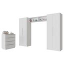 Ver imagem 2 de Quarto Infantil com 2 Guarda-roupas Neo 2 Aéreos 1 Cômoda Branco Madesa 03