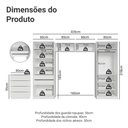 Ver imagem 3 de Quarto Infantil com 2 Guarda-roupas Neo 2 Aéreos 1 Cômoda Branco Madesa 03