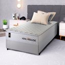 Ver imagem 1 de Conjunto Cama Box Solteiro c/ Molas Ensacadas New Moon Branco 88x188x66