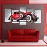 Quadro Decorativo Carros Vintage Retrô Antigos Salas Quartos Interiores Mosaico 5 Peças Com Moldura - 2