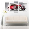 Quadro Decorativo Carros Vintage Retrô Antigos Salas Quartos Interiores Mosaico 5 Peças Com Moldura - 3
