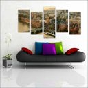 Ver imagem 1 de Quadro Decorativo Cidade Inglaterra Londres Salas Interiores Mosaico 5 Peças Com Moldura