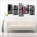Ver imagem 1 de Quadro Decorativo Cidade Inglaterra Londres Salas Interiores Mosaico 5 Peças Com Moldura