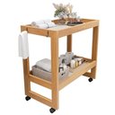 Ver imagem 1 de Aparador Multiuso Orfeu Carrinho com Rodízios Qualitare:perola