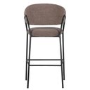 Ver imagem 4 de Banqueta Alta Mara Rivatti 107,50 Cm (altura) Estofado em Bouclé Cinza e Base em Aço Preto