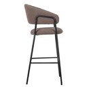 Ver imagem 3 de Banqueta Alta Mara Rivatti 107,50 Cm (altura) Estofado em Bouclé Cinza e Base em Aço Preto