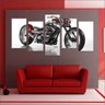 Quadro Decorativo Motos Antigas Vintage Quartos Salas Interiores Mosaico 5 Peças Com Moldura - 4
