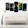 Quadro Decorativo Banda Pink Floyd The Dark Side of the Moon Interiores Mosaico 5 Peças Com Moldura - 3