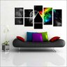 Quadro Decorativo Banda Pink Floyd The Dark Side of the Moon Interiores Mosaico 5 Peças Com Moldura - 1