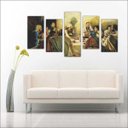 Ver imagem 3 de Quadro Decorativo Santa Ceia Jesus Apóstolos Religiosidade Salas Interiores 5 Peças Com Moldura
