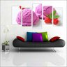 Quadro Decorativo Sorvete Açaí Sorveteria Gourmet Interiores Mosaico 5 Peças Com Moldura - 1