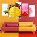 Ver imagem 2 de Quadro Decorativo Sorvete Sorveteria Gourmet Interiores Mosaico 5 Peças Com Moldura