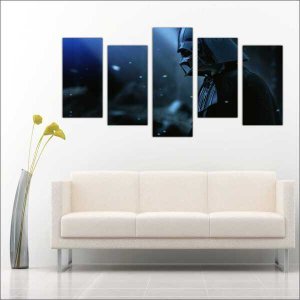 Quadro Decorativo Star Wars Darth Vader Salas Interiores Mosaico 5 Peças Com Moldura