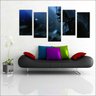 Quadro Decorativo Star Wars Darth Vader Salas Interiores Mosaico 5 Peças Com Moldura - 3