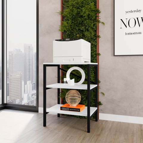 Multiuso Slim Industrial Aço Prateleiras MDF Ideal para Bebedouro Branco