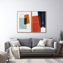 Ver imagem 1 de Quadro Decorativo Formas Abstratas 2 Telas 60x90 para Sala Quarto Escritório