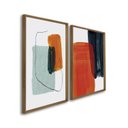 Ver imagem 2 de Quadro Decorativo Formas Abstratas 2 Telas 60x90 para Sala Quarto Escritório