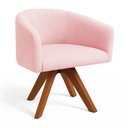 Ver imagem 2 de Poltrona Sala Base Giratória Madeira Arielle Suede D03 - D’Rossi