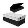 Cama Box com Baú Solteiro King Preta + Colchão de Molas Ensacadas - Lucas Home - Comfort Size - 1