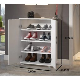 Armário Balcão Multiuso 2 Portas com Rodízio Branco - 7