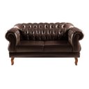 Ver imagem 2 de Conjunto Sofá Chesterfield 2 lugares Com 2 Poltronas Duquesa - Couríssimo Café