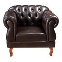 Ver imagem 6 de Conjunto Sofá Chesterfield 2 lugares Com 2 Poltronas Duquesa - Couríssimo Café