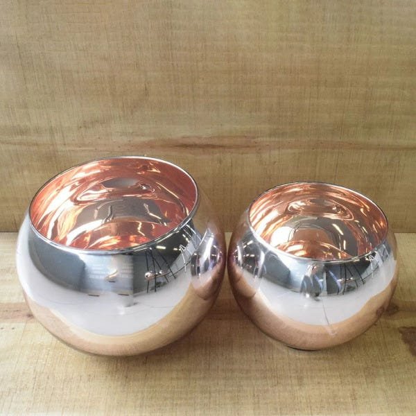 Vaso de Flores Rose Gold Redondo 13cm | Linha Vasos Decorativos Formosinha - 4
