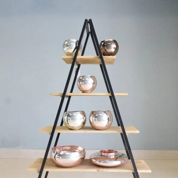 Vaso de Flores Rose Gold Redondo 13cm | Linha Vasos Decorativos Formosinha - 6