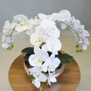 Ver imagem 3 de Arranjo com Três Hastes de Orquídeas Brancas No Vaso Rose Gold|Linha Permanente Formosinha