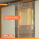 Ver imagem 6 de Guarda Roupas Casal 3 Portas de Correr 1 com Vidro Reflecta 4 Gavetas 100% Mdf Lux
