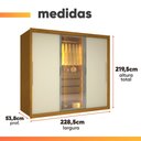 Ver imagem 4 de Guarda Roupas Casal 3 Portas de Correr 1 com Vidro Reflecta 4 Gavetas 100% Mdf Lux