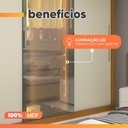 Ver imagem 7 de Guarda Roupas Casal 3 Portas de Correr 1 com Vidro Reflecta 4 Gavetas 100% Mdf Lux