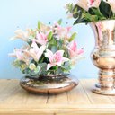 Ver imagem 4 de Arranjo de Lírios e Flor do Campo Artificial no Vaso Bronze|Linha permanente Formosinha