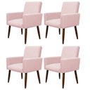 Ver imagem 1 de Kit 4 Poltronas Decorativa Sala e Quarto Nina Suede Herrero:rosa Bebê