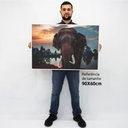 Ver imagem 2 de Quadro Decorativo em Canvas Elefante na Natureza - Moldura Branca - 90 x 60cm