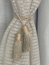 Ver imagem 2 de Cordão Prendedor de Cortina com Franja e Strass Perolas Luxo Dourado
