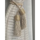 Ver imagem 1 de Cordão Prendedor de Cortina com Franja e Strass Perolas Luxo Dourado