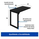 Ver mais imagens de Mesa em L Pé Quadro (Mesa 1,70m + Mesa Auxiliar) - c/ Gavetas - Preto / Preto - 26211