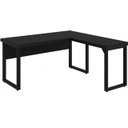 Ver imagem 5 de Mesa em L Pé Quadro (Mesa 1,70m + Mesa Auxiliar) - c/ Gavetas - Preto / Preto - 26211