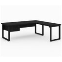 Ver imagem 3 de Mesa em L Pé Quadro (Mesa 1,70m + Mesa Auxiliar) - c/ Gavetas - Preto / Preto - 26211