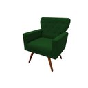 Ver imagem 1 de Poltrona Decorativa Aurora Suede Verde Pés Madeira Ms Decor