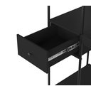Ver imagem 4 de Mesa Home Office Criare Prateleiras Pés Aço Escritório Escrivaninha Estilo com Gaveta Cor Branco