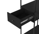Ver imagem 4 de Mesa Home Office Criare Prateleiras Pés Aço Escritório Escrivaninha Estilo com Gaveta Cor Branco