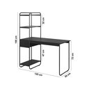 Ver imagem 6 de Mesa Home Office Criare Prateleiras Pés Aço Escritório Escrivaninha Estilo com Gaveta Cor Branco