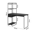 Ver imagem 6 de Mesa Home Office Criare Prateleiras Pés Aço Escritório Escrivaninha Estilo com Gaveta Cor Branco