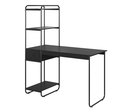Ver imagem 1 de Mesa Home Office Criare Prateleiras Pés Aço Escritório Escrivaninha Estilo com Gaveta Cor Branco