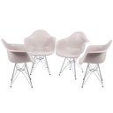 Ver imagem 1 de Kit com 4 Cadeiras Eames com Braço e Base Cromada na Cor Fendi - 64608