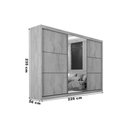 Ver imagem 2 de Guarda Roupa Casal Bragança 3 Portas de Coorer (1 C/ Espelho) e 6 Gavetas Off White/peroba - Europa